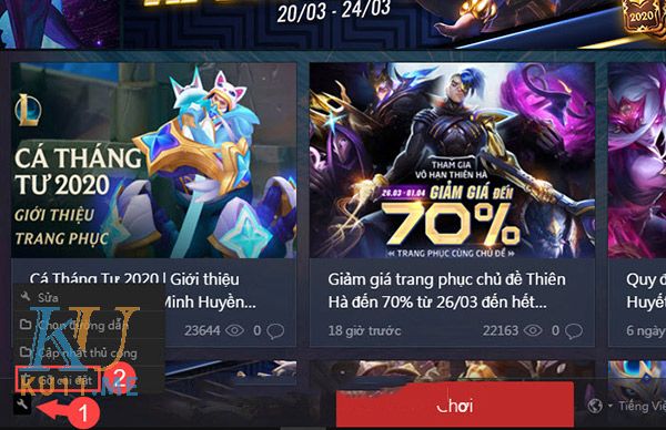 Gỡ cài đặt thông qua phần mềm Garena