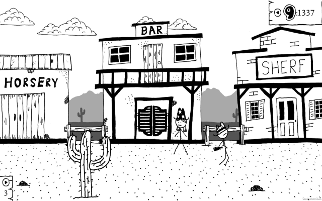 Trong West of loathing có độ họa đen trắng cùng những yếu tố hài hước